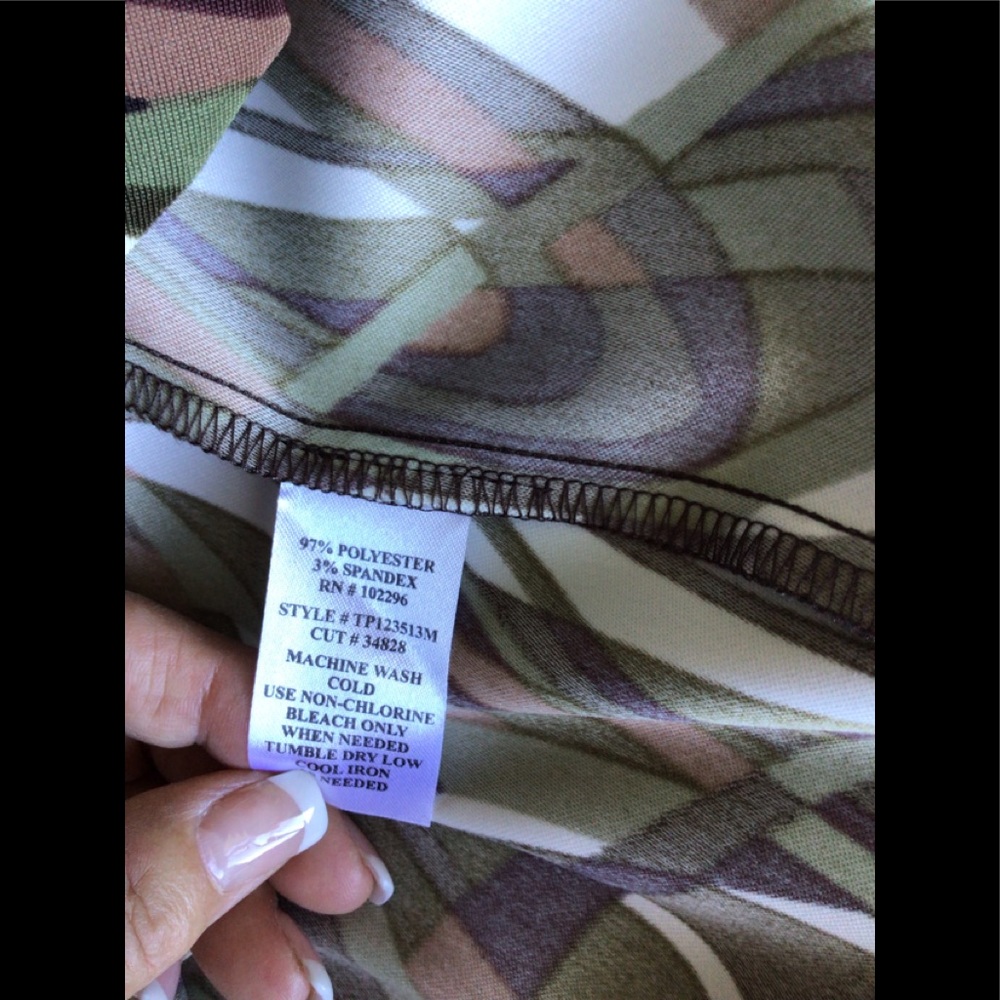 Connected Sleeveless Dress - Brown, Tan, Green and Cream - Picture 10 of 10